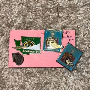 Vintage Seattle, Seafair, 1984 1987 a bundle of four also 1962 pin